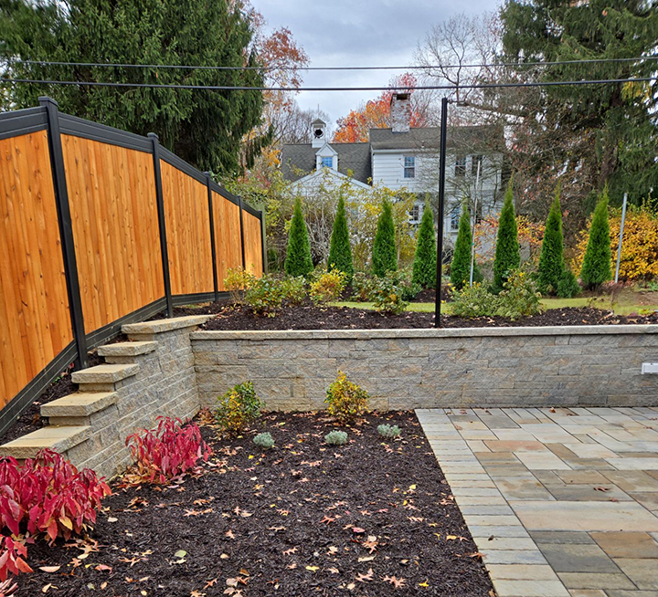 fence and trees to shield neighbor extended